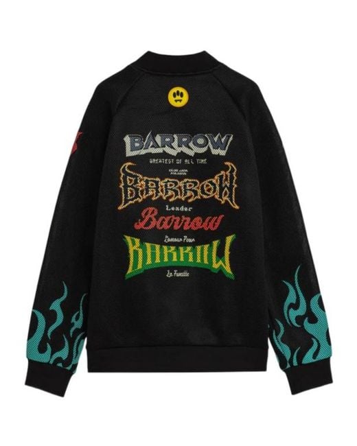 Barrow Black Patch Print Zip-Up Jacket for men