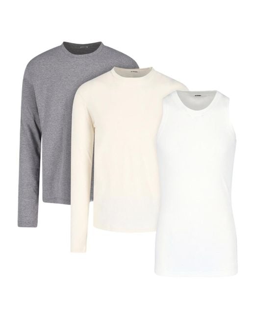 Jil Sander White 3-Pack Crewneck T-Shirt for men
