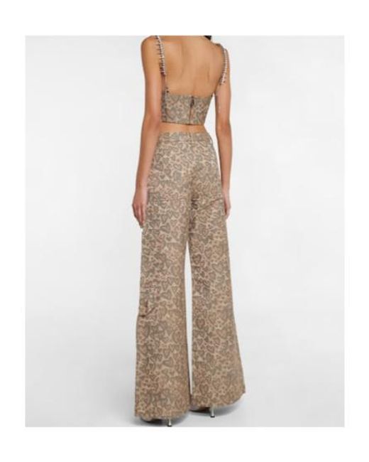 Area Gray Embellished Printed Corset Top