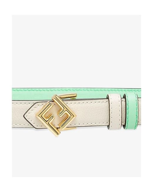Fendi White And Leather Reversible Belt