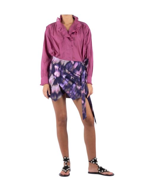 Isabel Marant Purple Ruffled Blouse