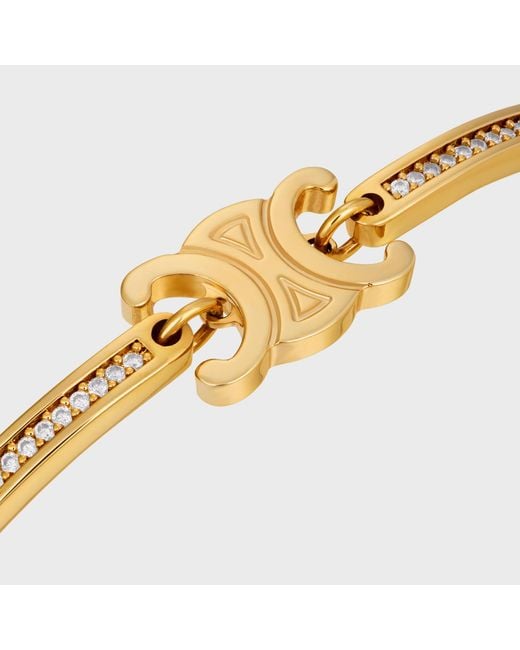Céline White Triomphe Articulated Sparkle Bracelet
