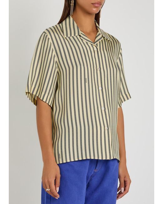 Versace Multicolor Striped Silk Blouse