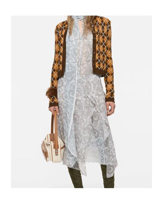 Acne Gray Paisley-Print Asymmetric Skirt