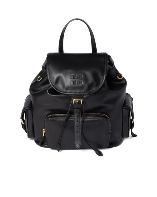 Miu Miu Black Leather Backpack