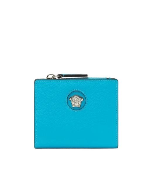 Versace Blue La Medusa Bi-Fold Wallet