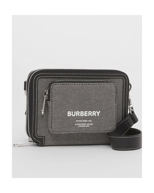 Burberry Gray Printed Crossbody Bag for men