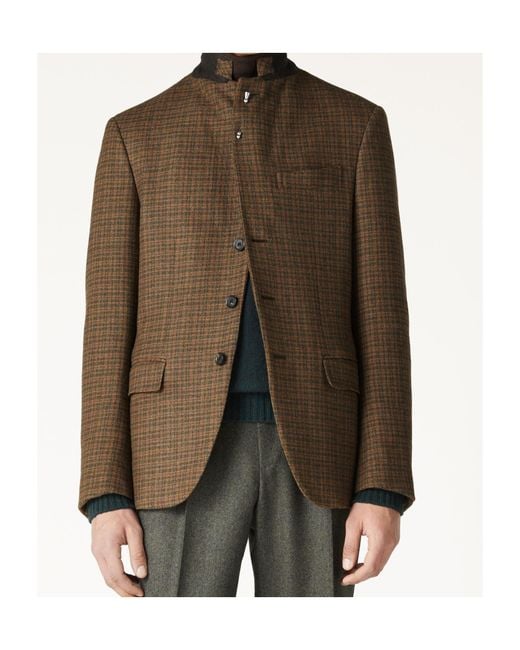 Loro Piana Brown Torino Checked Casual Jacket for men