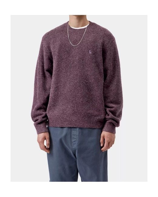 Carhartt Purple Curtis Crewneck Knitted Jumper for men