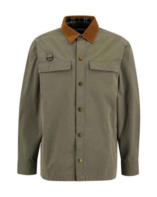 Barbour Green Spey Poplin Overshirt for men