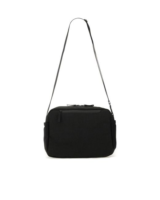 Porter-Yoshida and Co Black Zippered Shoulder Bag for men