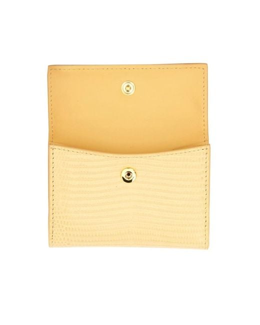 Jil Sander Natural Embossed Foldover Wallet