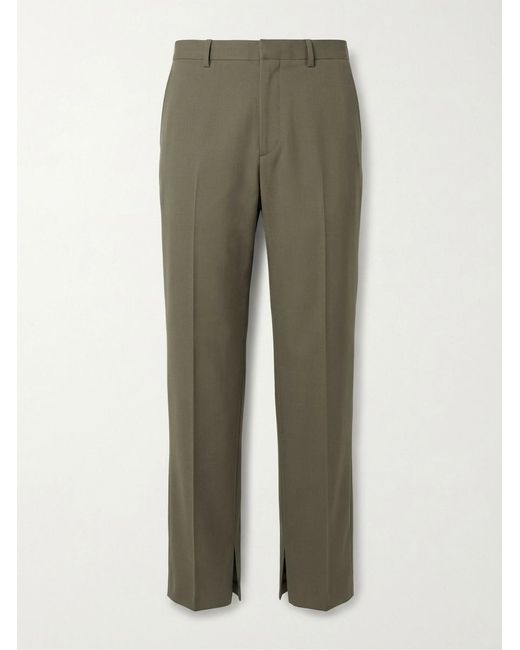 Gucci Green Embroidery Gabardine Pants for men