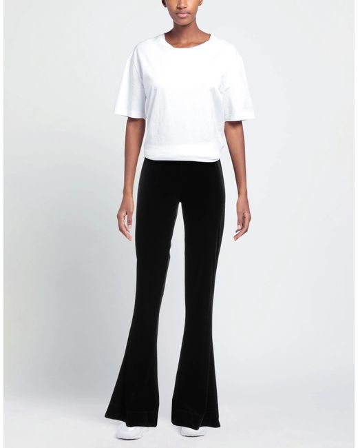 Ganni Black Fashion Versatile Solid Color Velvet Casual Pants