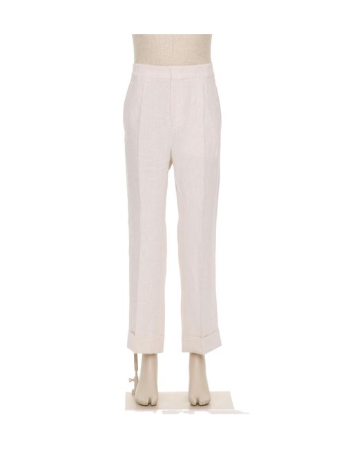 Valentino White Straight-Leg Trousers for men