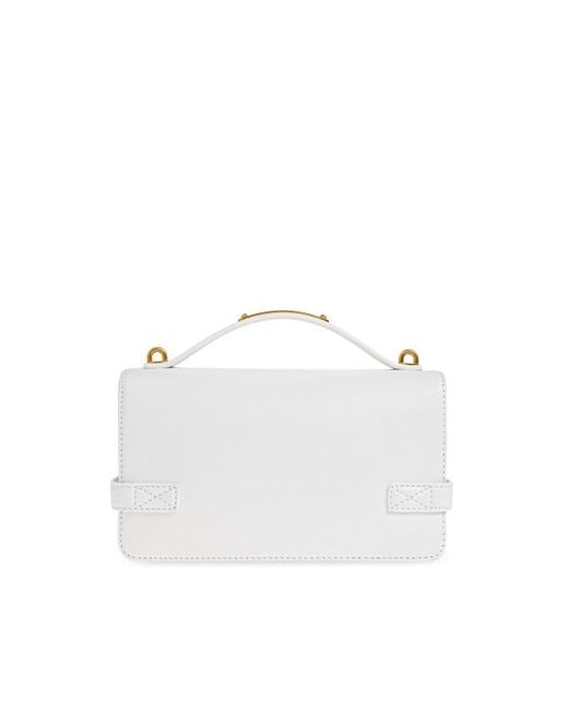 Balmain White B Buzz 24 Handbag