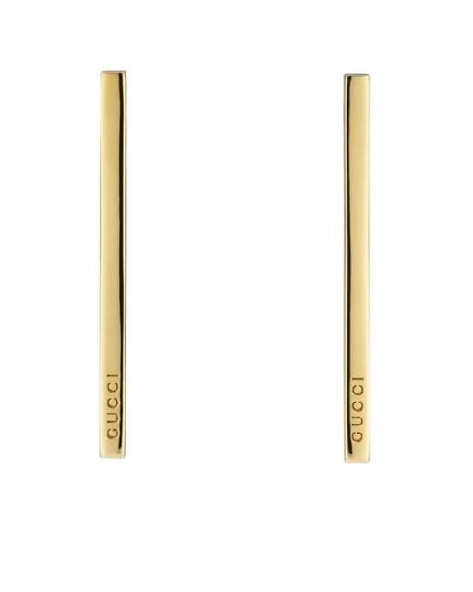 Gucci White Long Bar Earrings