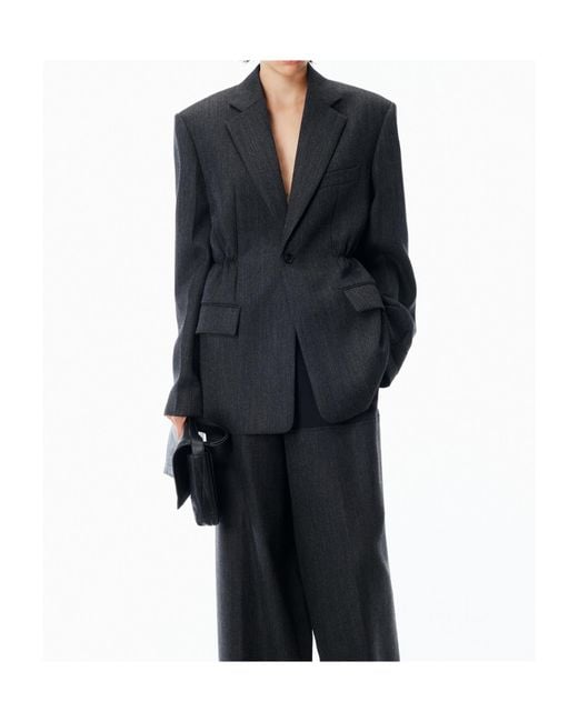 Alexander Wang Blue Single-Breasted Oversized Blazer