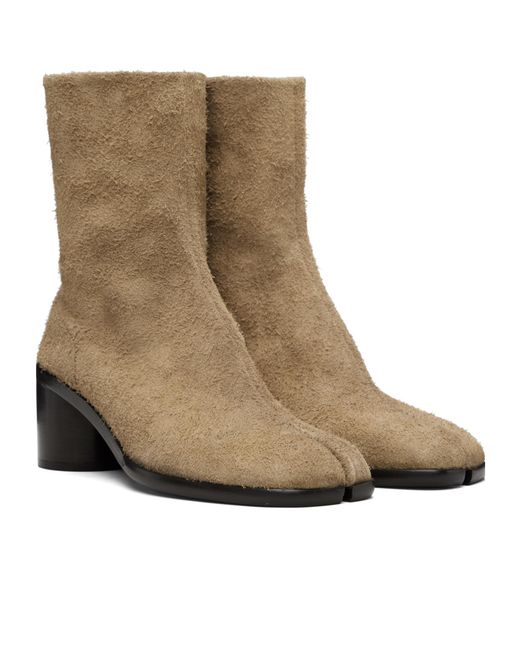 Maison Margiela Brown Tabi Toe Block Heel Boots for men