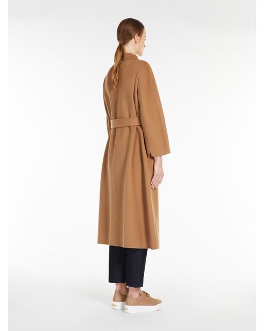 Max Mara Natural Long Wool Overcoat