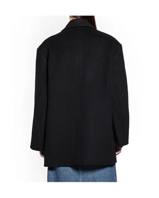 Coperni Black Collarless Long-Sleeve Coat