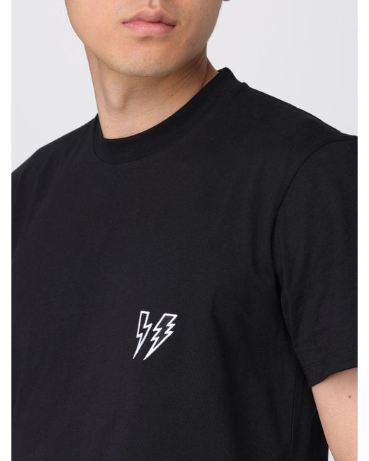 Neil Barrett Black Slim Double Bolt T-Shirt for men