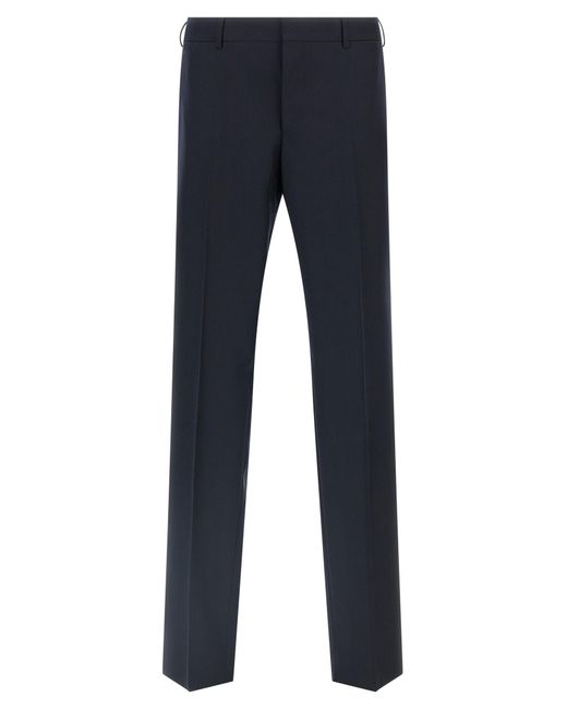Prada Blue Pinstriped Single-Breasted Suit for men