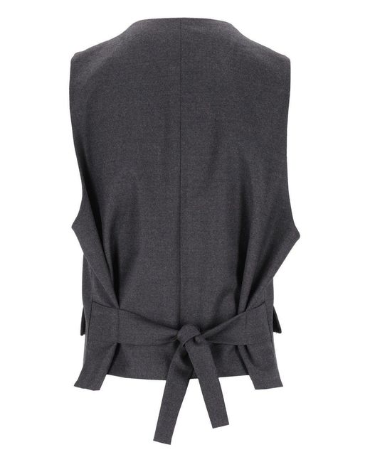 Barena Black Button-Front Vest