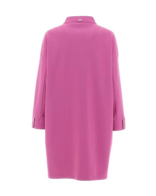 Herno Pink High-Neck Concealed-Fastening Coat