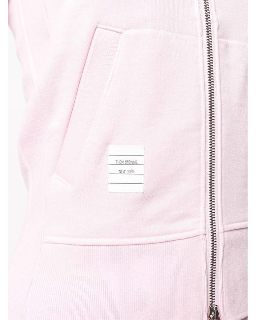 Thom Browne Pink Classic 4-Striped Hooded Casual Jacket