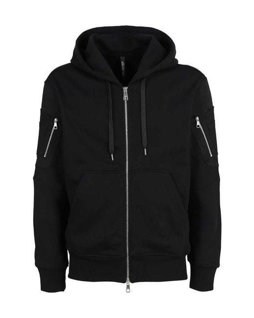 Neil Barrett Black Hooded Vest Casual Jacket for men