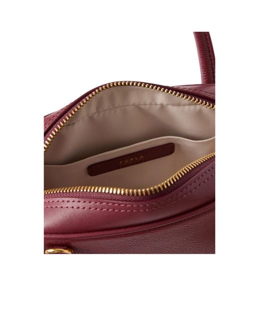 Furla Red Xl Dome Leather Cross Body Bag