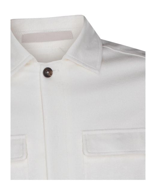 Eleventy White Long-Sleeved Casual Jacket for men