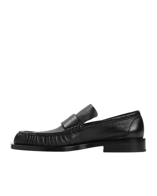 Jil Sander Black Square Toe Slip-On Loafers for men