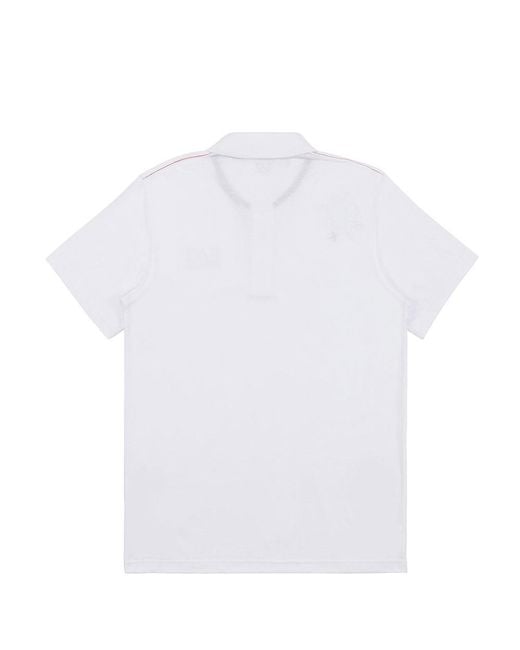 EA7 White Logo Printed Polo Shirt for men