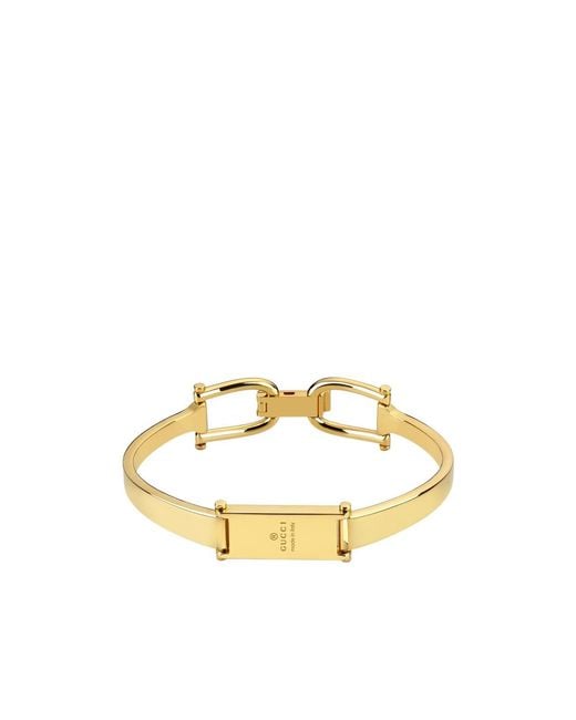Gucci Metallic Stirrup Motif Bangle Bracelet for men