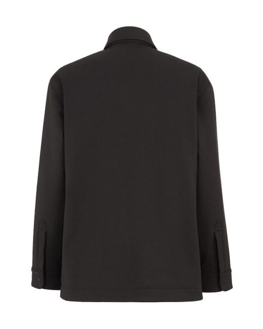 Fendi Black Ff Motif Ski Shirt Jacket for men