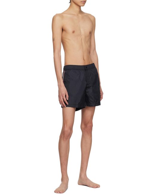 Moncler Blue Logo Patch Boxer Swim Shorts for men