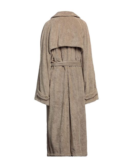 Balenciaga Natural Solid Color Long Trench Coat