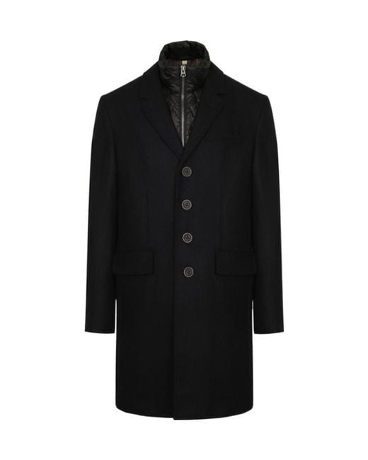 Burberry Black Double Pocket Coat for men