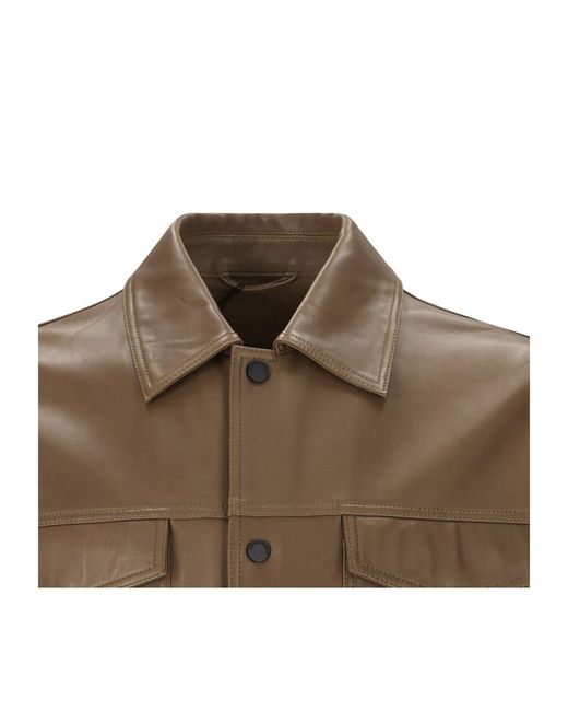 Emporio Armani Green Press-Stud-Fastening Jacket for men