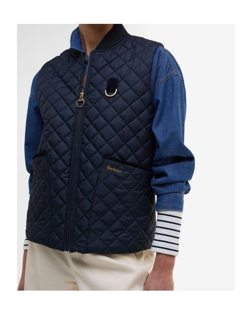 Barbour Blue Zippered Sleeveless Vest