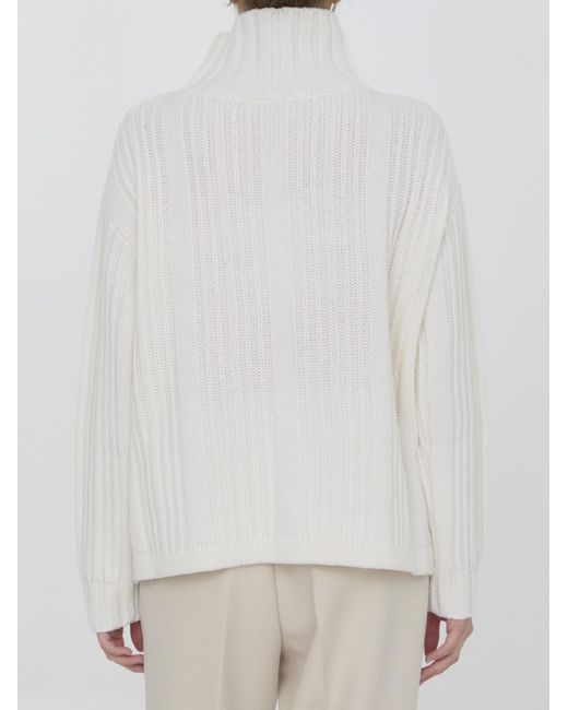 Max Mara White Vitalba Turtleneck Jumper