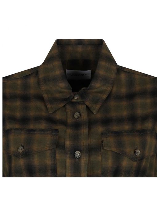 Isabel Marant Black Isabel Marant Étoile Timea Checked Shirt Dress