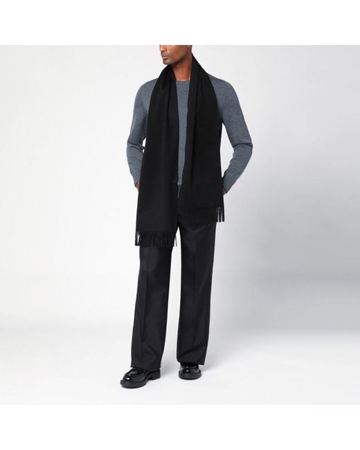 Destin Black Fringed Scarf for men