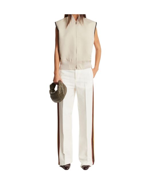 Bottega Veneta Natural Stripe Detailed Tailored Trousers for men