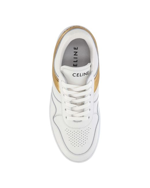 Céline White Logo Low-Top Leisure Sneakers