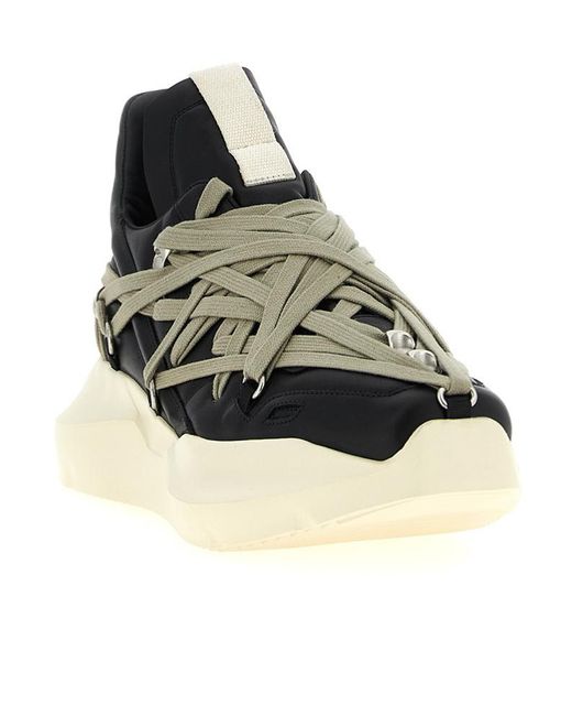 Rick Owens Black Megalace Geth Runner Lace-Up Sneakers for men