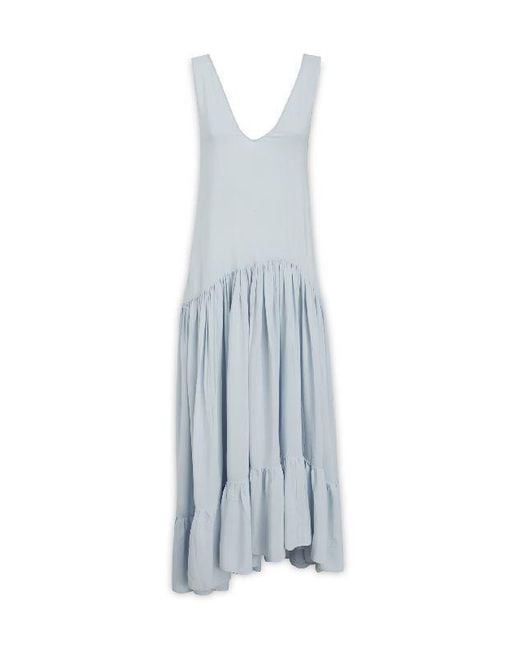 Jucca Blue Ruffled Midi Dress