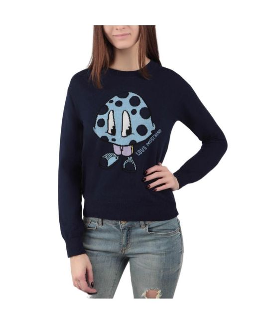 Moschino Blue Logo Detail Pullover